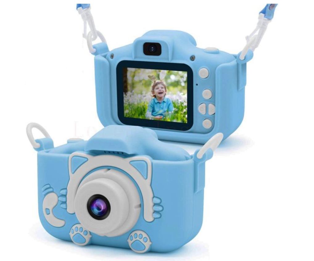 MEELANO ToyCam HD – Digitalkamera til Børn 1080p med Foto & Video, Stødsikkert Cover, inkl. 16GB Kort, Pink eller Blå