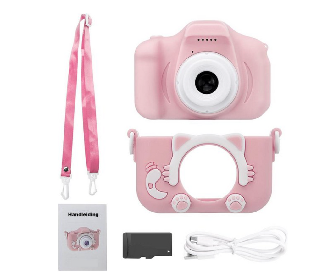 MEELANO ToyCam HD – Digitalkamera til Børn 1080p med Foto & Video, Stødsikkert Cover, inkl. 16GB Kort, Pink eller Blå