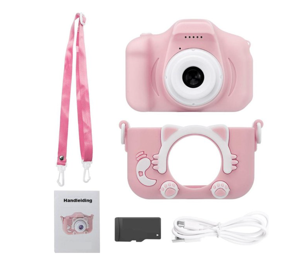 MEELANO ToyCam HD – Digitalkamera til Børn 1080p med Foto & Video, Stødsikkert Cover, inkl. 16GB Kort, Pink eller Blå