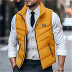 Leon | Herre Quiltet Vatteret Vest - Varm Insoleret Gilet & Termovest med Lynlås