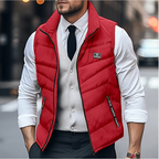 Leon | Herre Quiltet Vatteret Vest - Varm Insoleret Gilet & Termovest med Lynlås