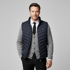 Leon | Herre Quiltet Vatteret Vest - Varm Insoleret Gilet & Termovest med Lynlås