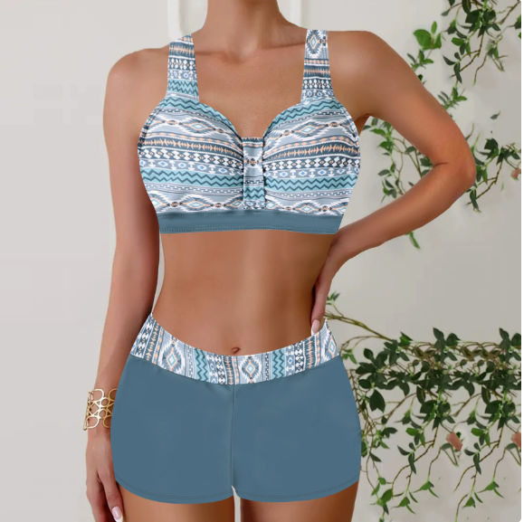MEELANO Tasana | Bikinisæt til damer – Geometrisk Print, Skulpturel Pasform & Moderne Strand-chik
