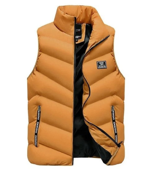 MEELANO Wilshire | Herre Vatteret Puffer Vest - Ærmeløs Letvægts Dynejakke Sennepsgul
