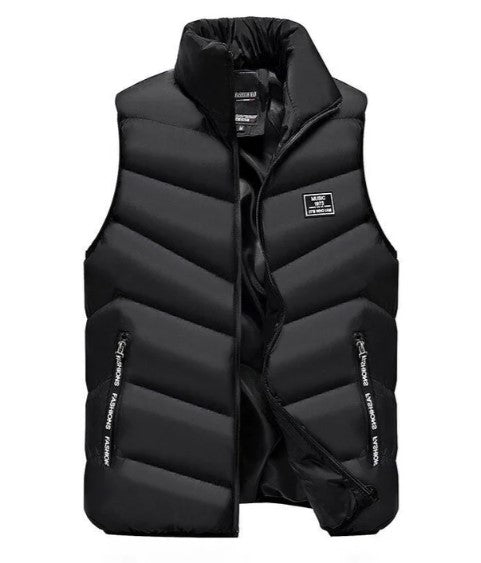 MEELANO Wilshire | Herre Vatteret Puffer Vest - Ærmeløs Letvægts Dynejakke Sort