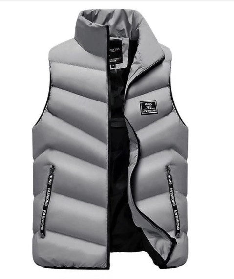 MEELANO Wilshire | Herre Vatteret Puffer Vest - Ærmeløs Letvægts Dynejakke Grå