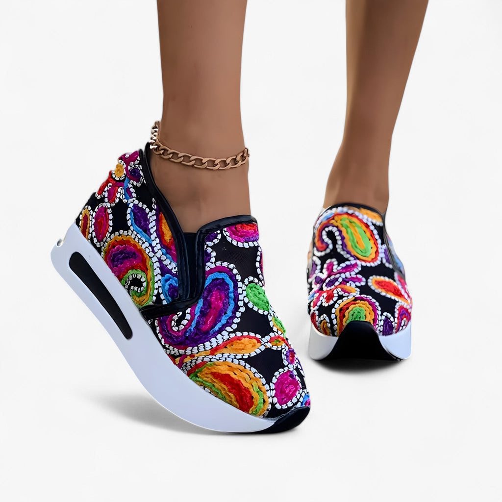 Roque | Dame Broderede Sko - Elegante & Komfortable Loafers med Blomsterbroderi