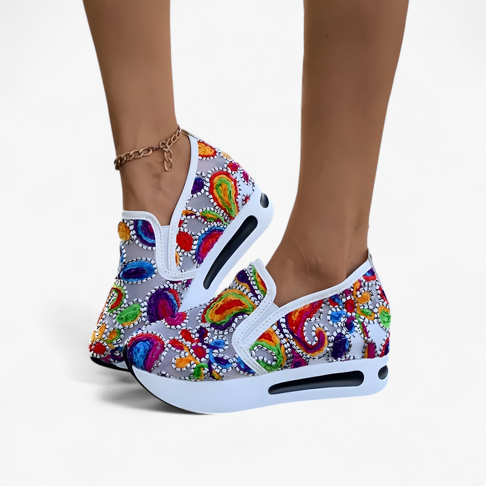 Roque | Dame Broderede Sko - Elegante & Komfortable Loafers med Blomsterbroderi