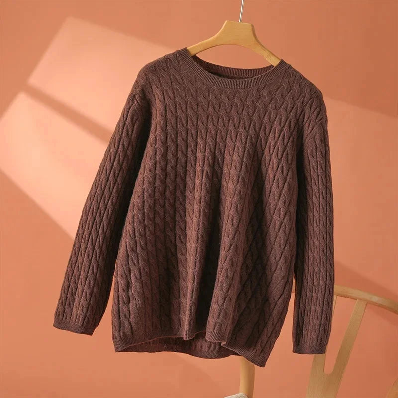 Pamelo | Dame Struktureret Sweater - Langærmet Striktrøje