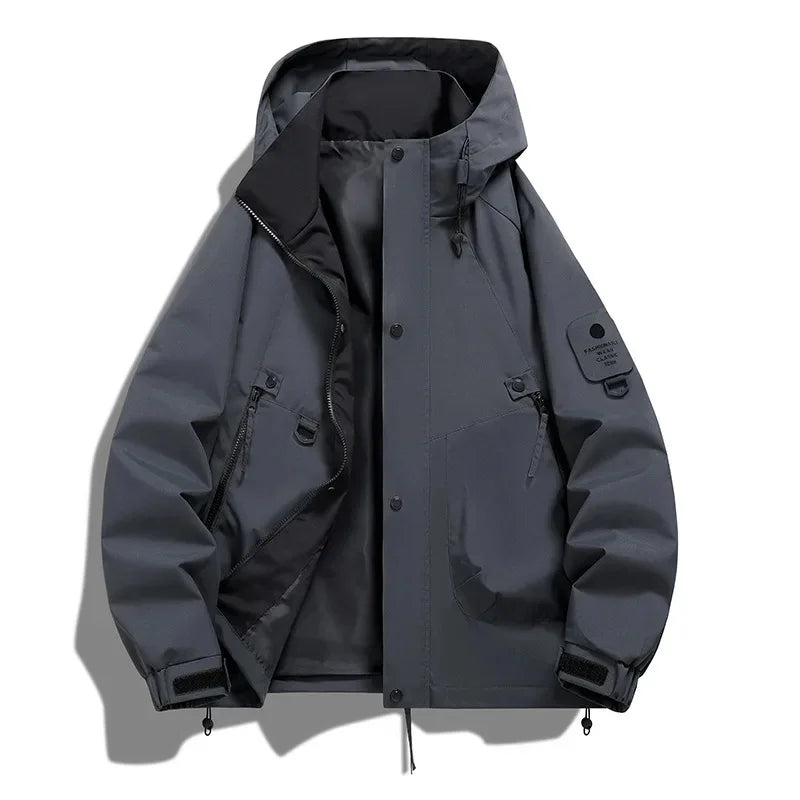 MEELANO Unisex Hoodie Skijakke Med Lange Ærmer Og Hætte Vinter Grå