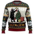 MEELANO Luna | Unisex Julesweater med Motiv - Strikket Juletrøje til Dame & Herre Mørkegrøn