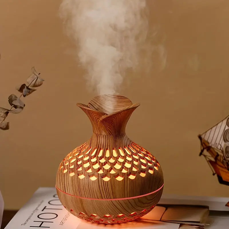 MEELANO SerenityMist Aroma Diffuser – Moderne LED Duftforstøver med 300 ml Tank & Blomsterdesign