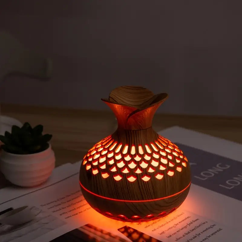 MEELANO SerenityMist Aroma Diffuser – Moderne LED Duftforstøver med 300 ml Tank & Blomsterdesign