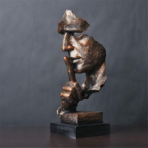 MEELANO SerenitySculpt Abstrakt Tænker Statue – Harpiks Dekoration til Hjem & Kontor Default