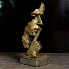 MEELANO SerenitySculpt Abstrakt Tænker Statue – Harpiks Dekoration til Hjem & Kontor