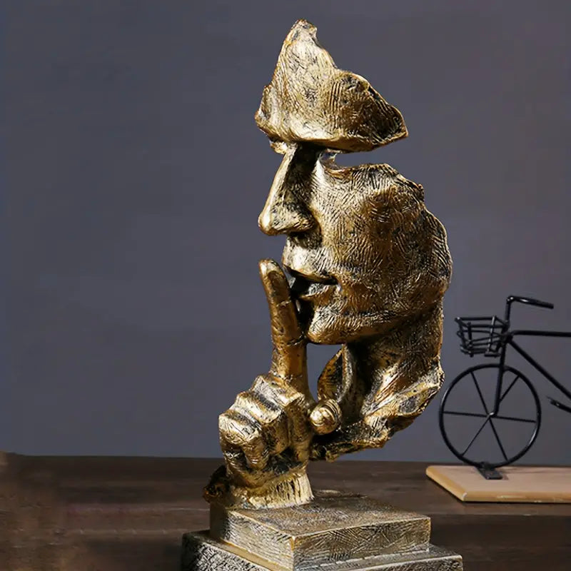 MEELANO SerenitySculpt Abstrakt Tænker Statue – Harpiks Dekoration til Hjem & Kontor