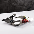 MEELANO Serveringsbakke Rustfrit Stål 30x20 cm Sølv