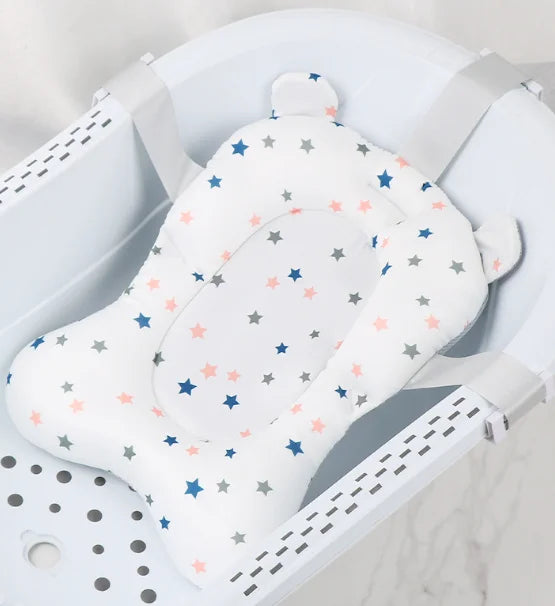 Baby Badekar-Støttepude & Brusepude - Flydende Nyfødt Badesæde med Justerbare Stropper