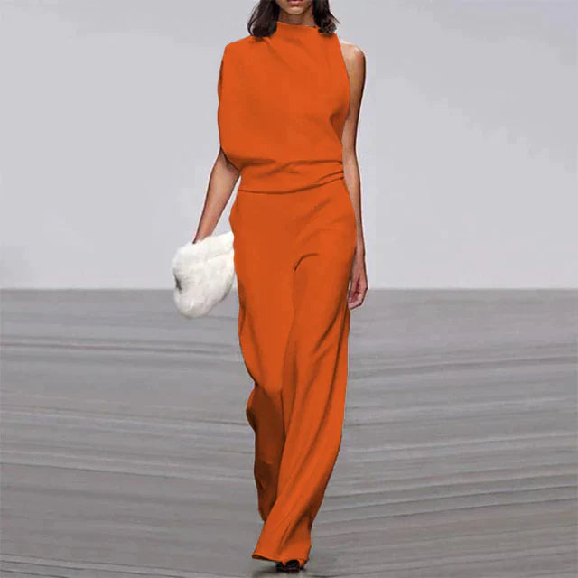 MEELANO Vena | Ubesværet sommerlig glamourøs jumpsuit orange