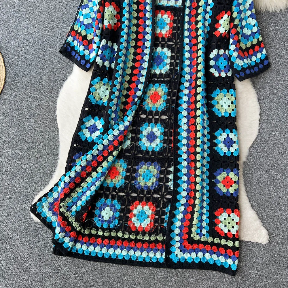 MEELANO Farverig Strikket Cardigan Stilfuld Komfortabel Og Varm