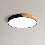 MEELANO Skandinavisk LED-loftlampe af træ til stue, soveværelse og entre Sort