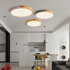 MEELANO Skandinavisk LED-loftlampe af træ til stue, soveværelse og entre