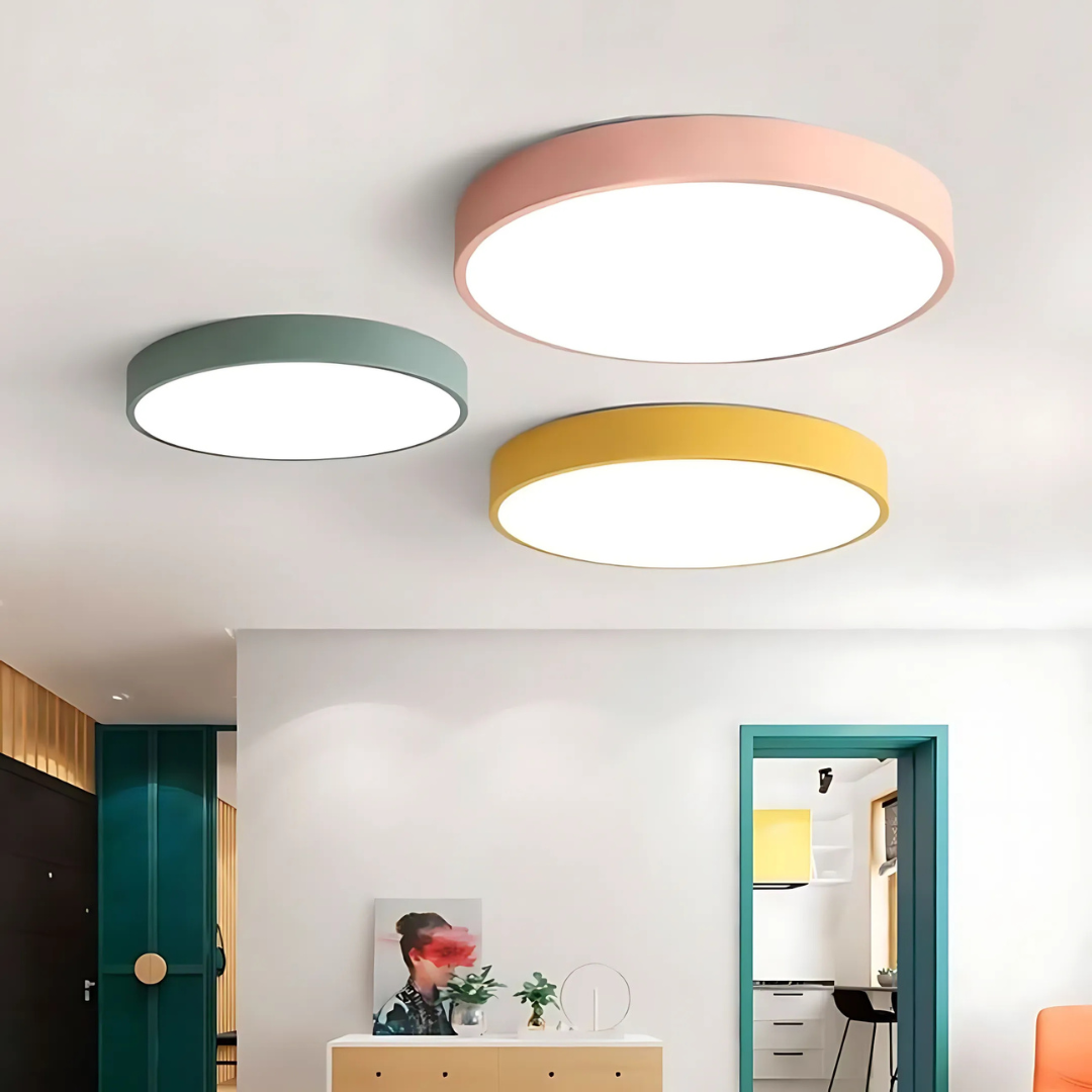 MEELANO Skandinavisk LED-loftlampe af træ til stue, soveværelse og entre