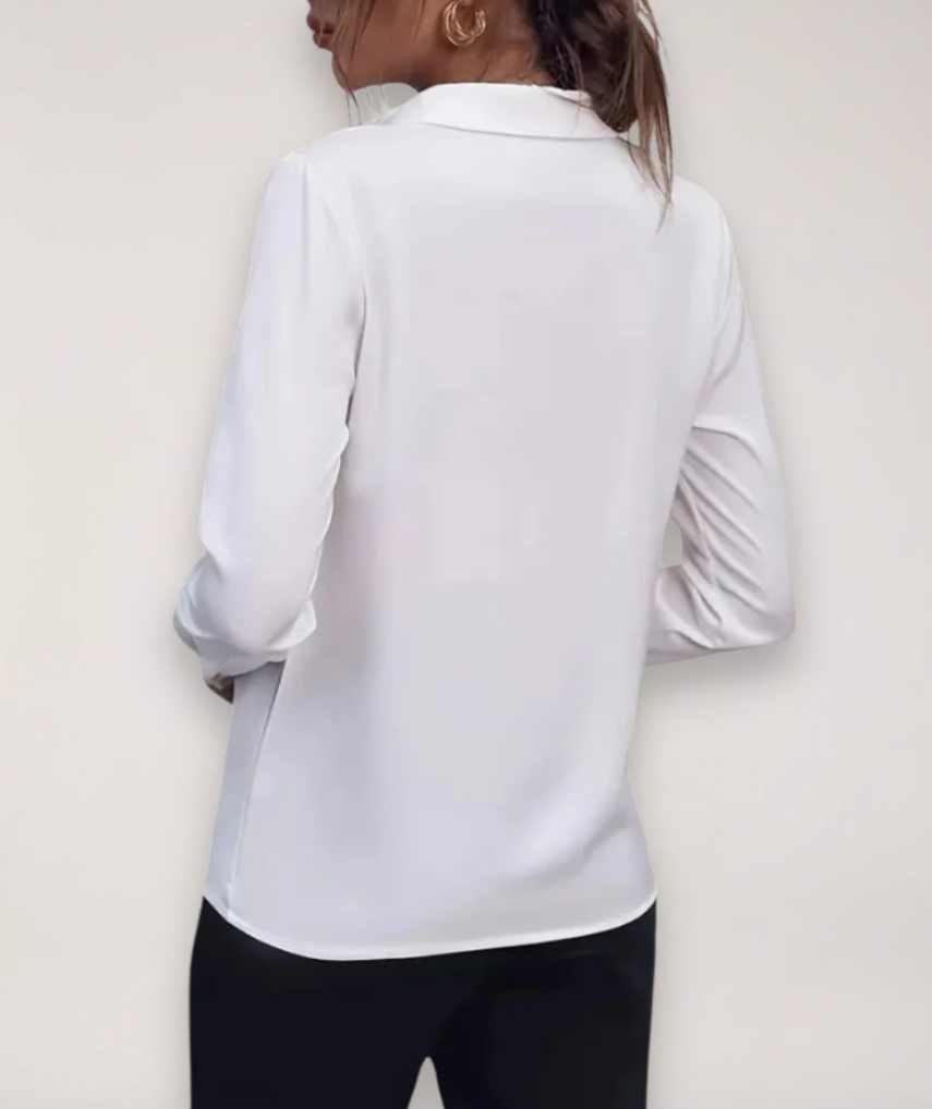 MEELANO Damebluse Skræddersyet Elegant Skjorte Med Knapper Til Arbejde Hverdag