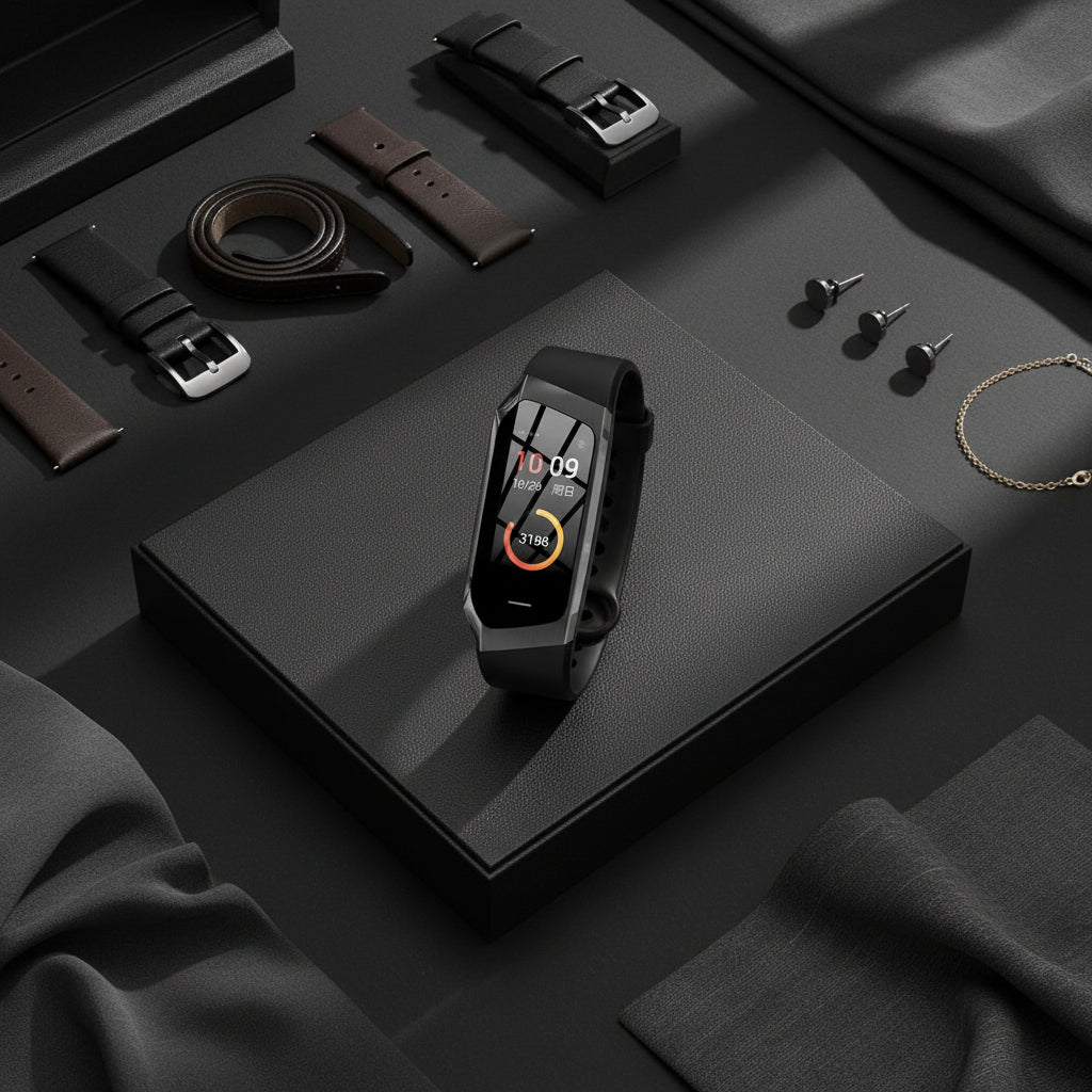 MEELANO Aktivitetsur – Smartwatch med Pulsmåler, Skridttæller, Søvnregistrering & Notifikationer, Sort, Guld eller Sølv Sort