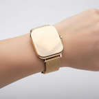 MEELANO Smartwatch med Fitnesstracker – Elegant Smartwatch med Touchskærm & Notifikationer, 4 Farver – StyleTrack Guld