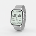 MEELANO Smartwatch med Fitnesstracker – Elegant Smartwatch med Touchskærm & Notifikationer, 4 Farver – StyleTrack Sølv