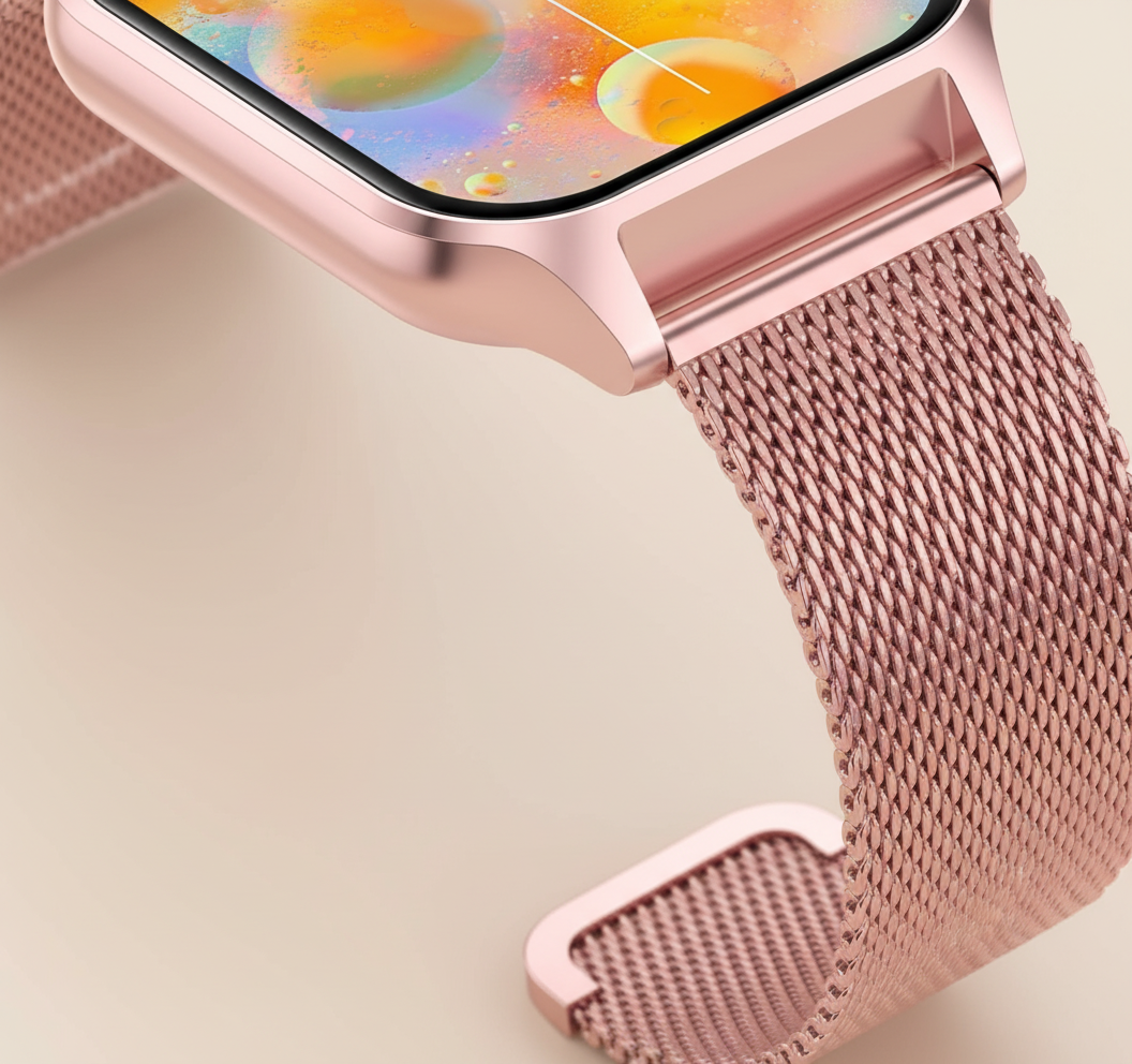 MEELANO Smartwatch med Fitnesstracker – Elegant Smartwatch med Touchskærm & Notifikationer, 4 Farver – StyleTrack