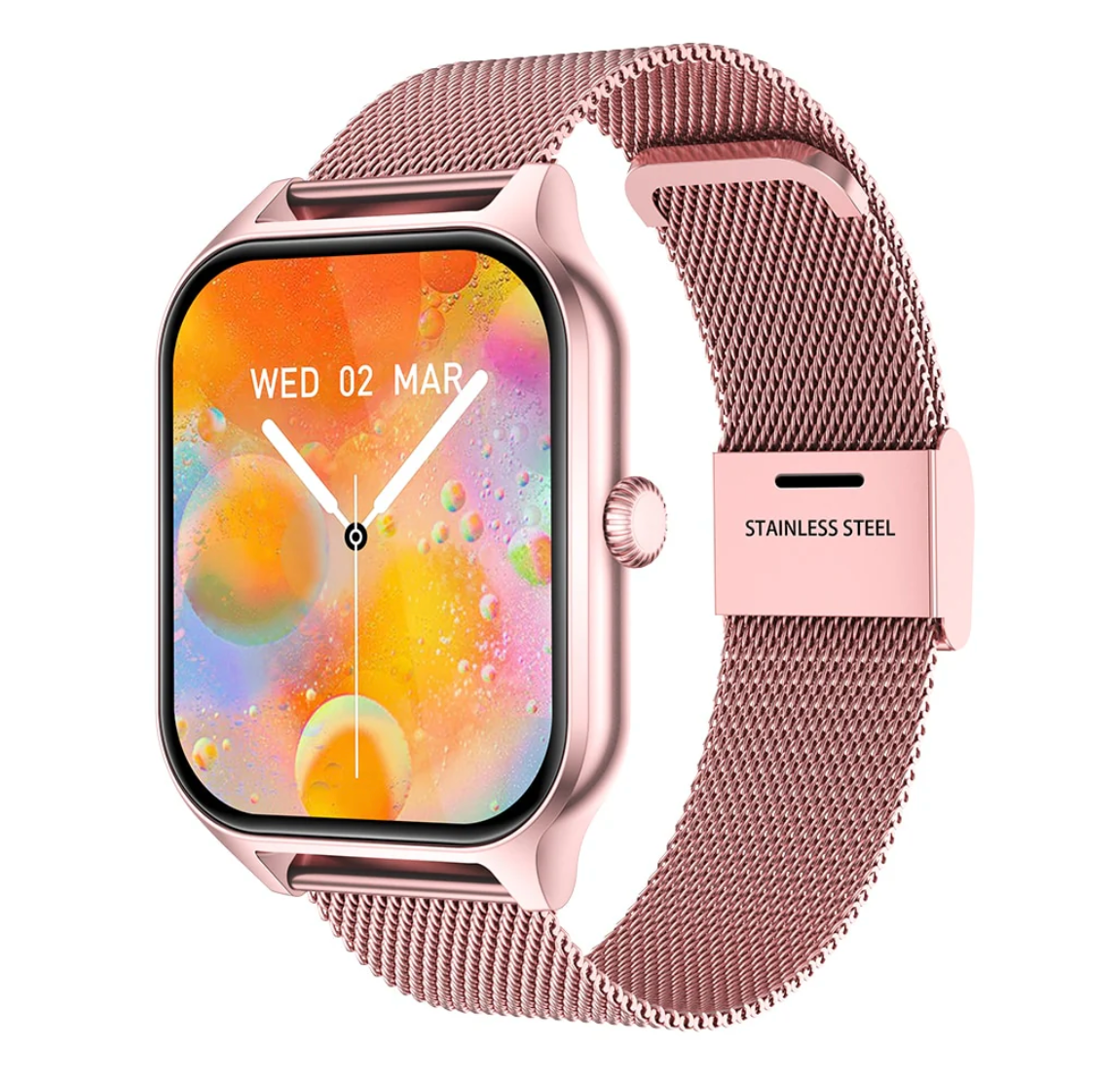 MEELANO Smartwatch med Fitnesstracker – Elegant Smartwatch med Touchskærm & Notifikationer, 4 Farver – StyleTrack