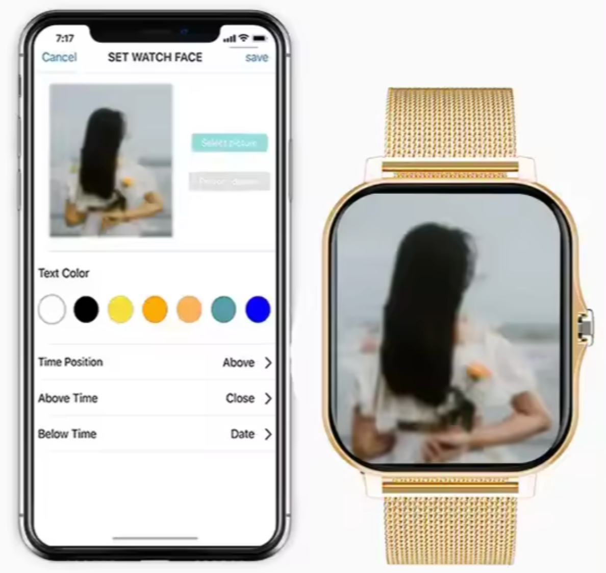 MEELANO Smartwatch med Fitnesstracker – Elegant Smartwatch med Touchskærm & Notifikationer, 4 Farver – StyleTrack