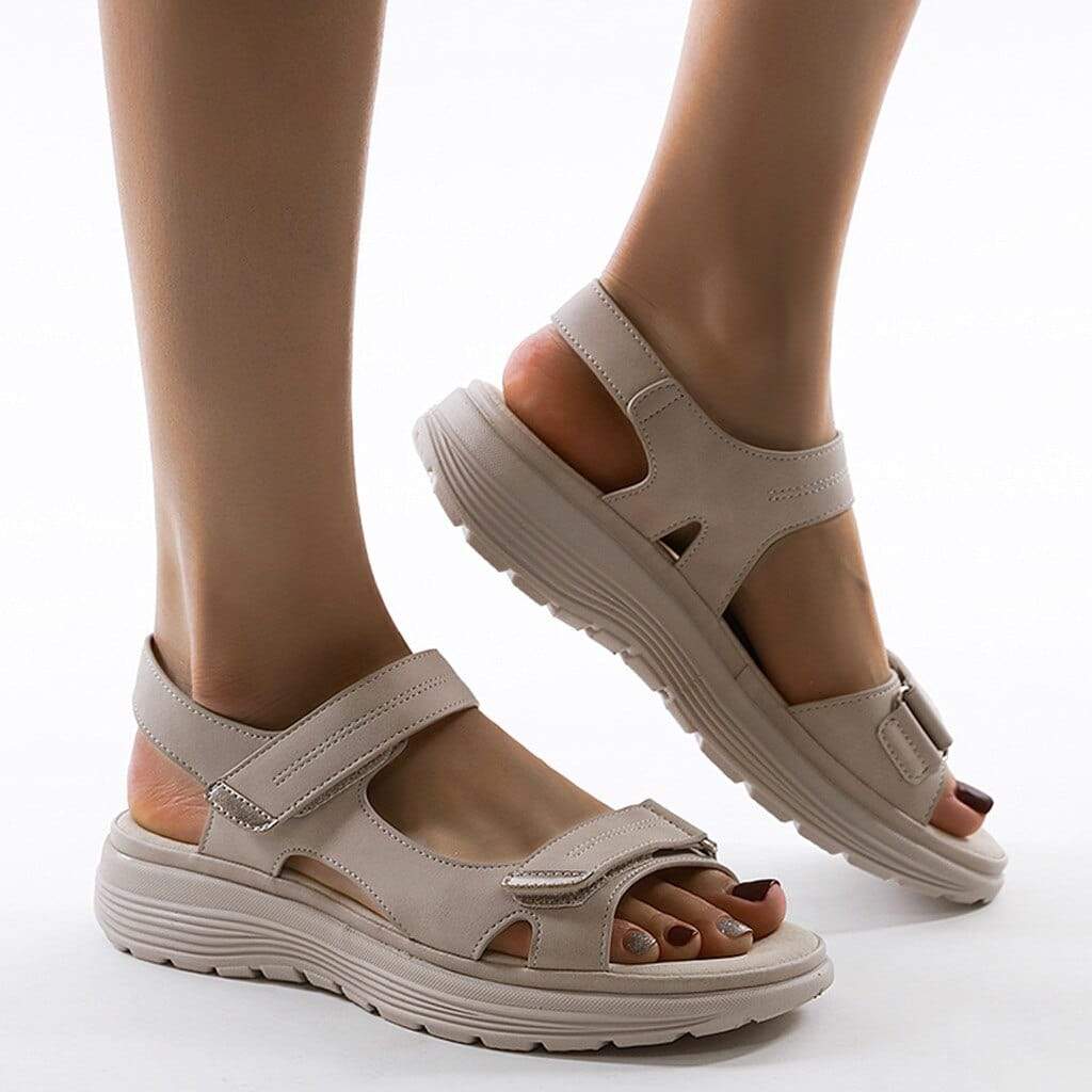 MEELANO Dame Sandaler – Medicinsk Støtte & Moderne Design til Lindring af Fodsmerter Beige