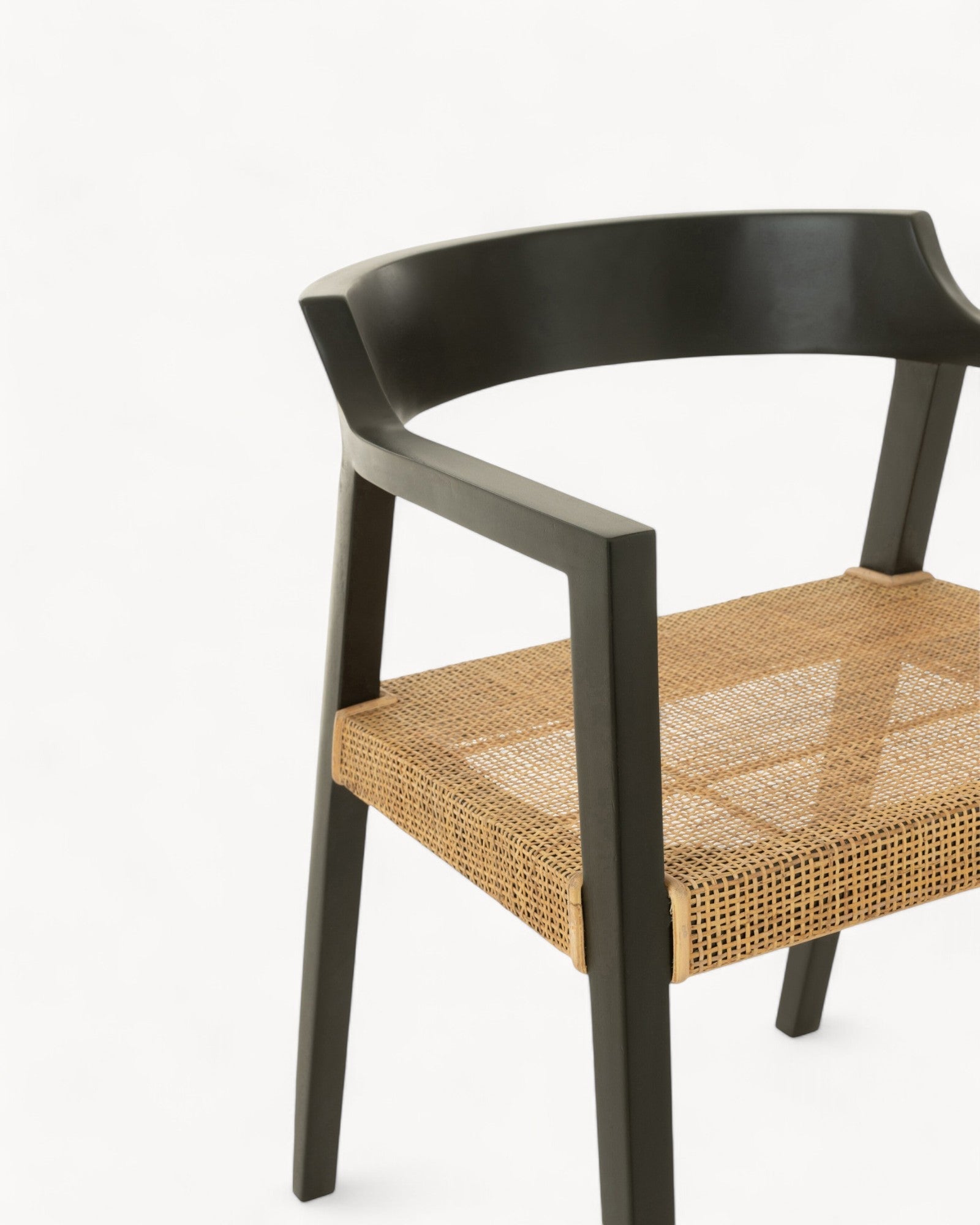 MEELANO Sort Teak Spisestuestol 55x71 cm - Minimalistisk Design
