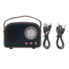 MEELANO SoundJoy – Retro Bluetooth Højttaler med FM-Radio & Moderne Lydkvalitet Sort
