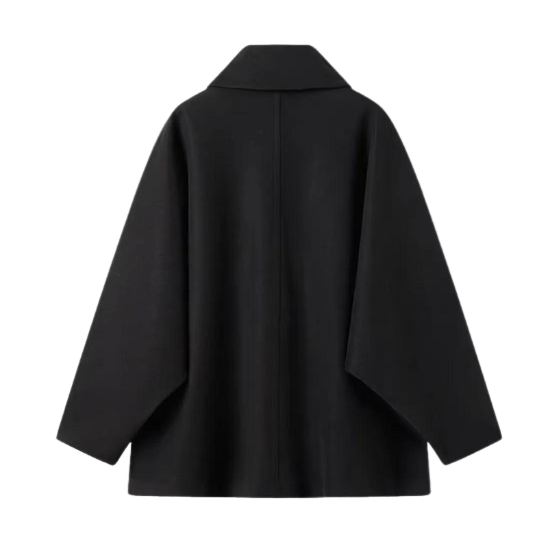MEELANO Damer Overgangsjakke Beige Oversized Frakke Med Skrå Knaplukning