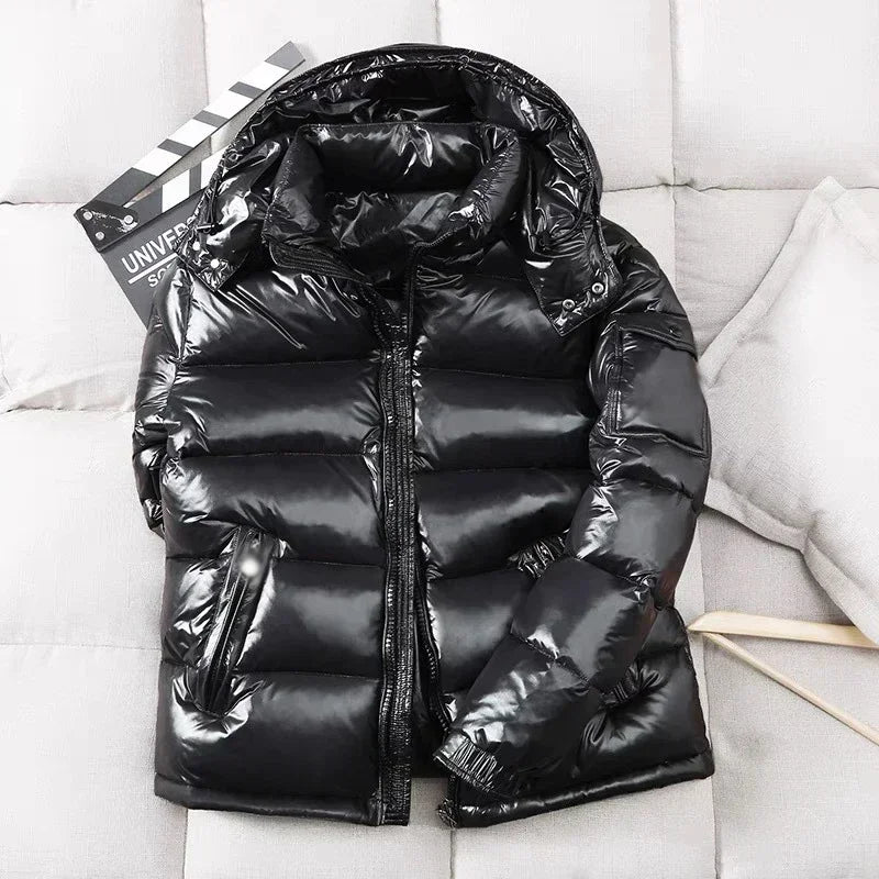 MEELANO Lette Varme Vinterjakke Med Glossy Puffer Finish Og Andedun