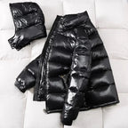 MEELANO Lette Varme Vinterjakke Med Glossy Puffer Finish Og Andedun