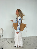 MEELANO Tasken Lys Brun Med Justerbar Størrelse Og To Stropper Til Hånd Og Skulder