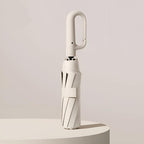MEELANO Paraply Vind Regnmodstand Automatisk Spændehåndtag Beskyttet Vejrparaply Beige