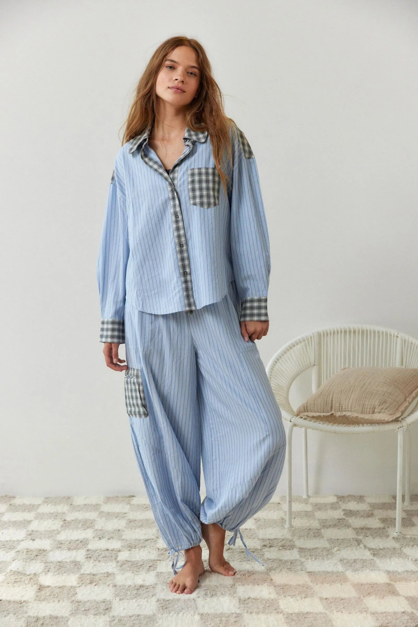 MEELANO Stribet Pyjamassæt til Kvinder – Todelt & Blødt Materiale