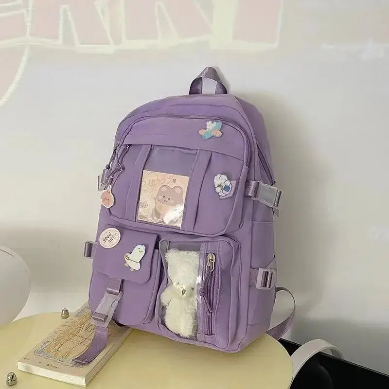 MEELANO Trendy & Moderigtig Skolerygsæk til 15,6" Bærbar PC (45x30x15 cm) - Vandafvisende Skoletaske med Laptoprum til Unge & Voksne