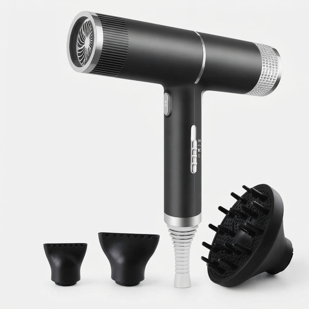 MEELANO SwiftDry | Magnetisk hårtørrer til ubesværet styling Sort