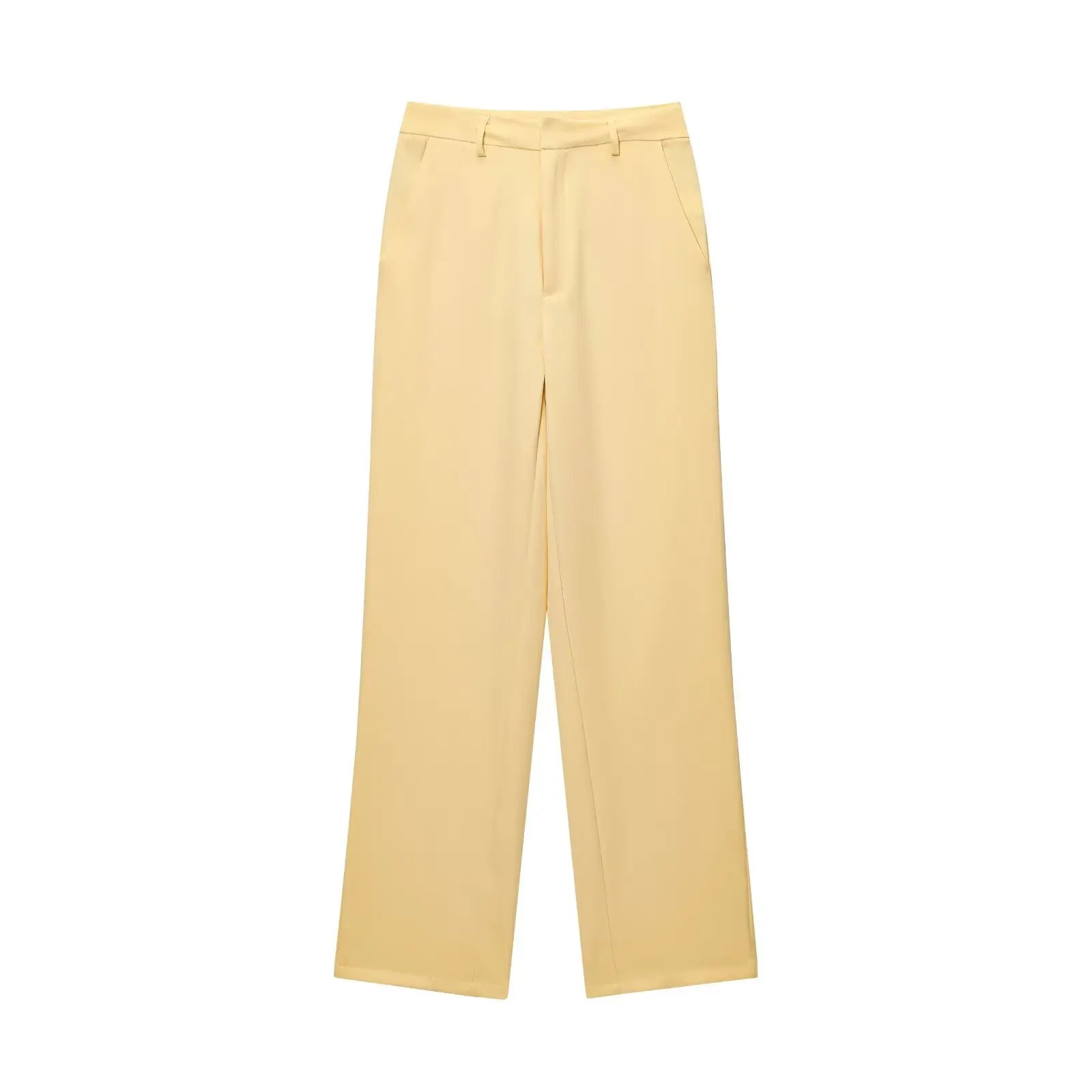 MEELANO Sommersæt Til Kvinder Slim Lapel Lynlås Top Og Vide Ben Bukser Sort