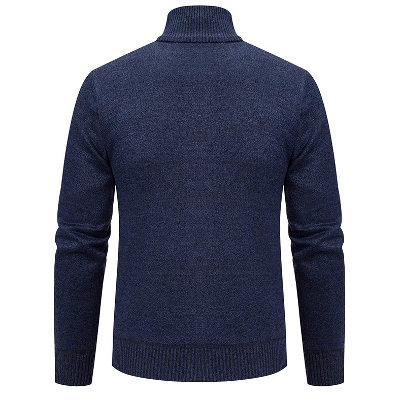 Julius | Herre Cardigan med Lynlås - Klassisk Strikjakke & Warm Trøje med Gennemgående Lynlås
