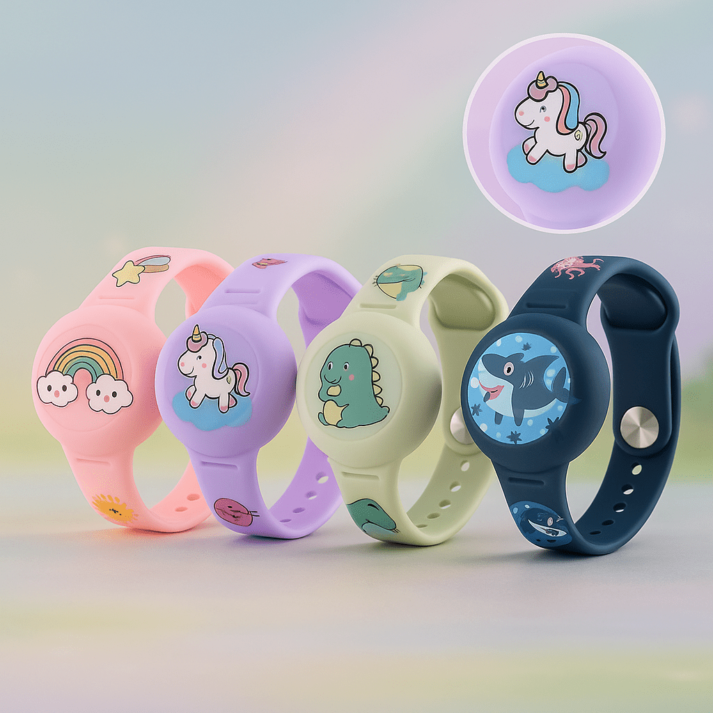 MEELANO GPS Armbånd til Børn – Farverigt Justerbart GPS Armbånd til Børn, Let, 5 Farver