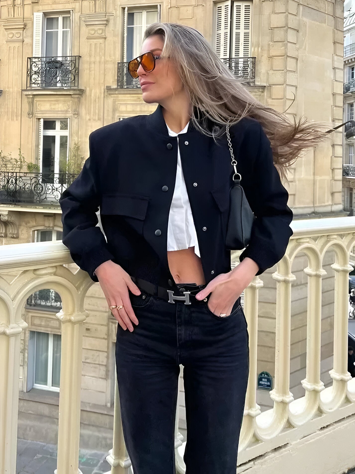 Dame Elegant Kort Overgangsjakke - Med knaplukning