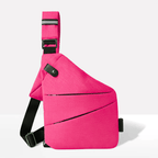 MEELANO Tyverisikker Crossbody Taske med RFID-lomme – Vandafvisende Rejsetaske, Venstre eller Højre Skulder, 15 Farver – Ranches Pink Venstrehåndet